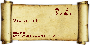 Vidra Lili névjegykártya