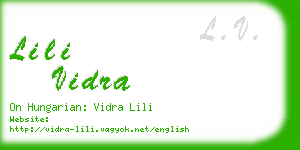 lili vidra business card